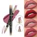 ChaneeHann 2-in-1 Lipstick & Lip Liner Set - Matte Waterproof Lip Liner Pencil and Lipstick Duo in Violet Shade for Girls - Buy Online on SooperMarket.com
