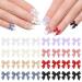 240Pcs Bow Nail Charms Colorful Bowknot Nail Art Decorations Cute 3D Bow Nail Accessories Resin Flatback Nail Charms for Nail Art Design DIY Crafts