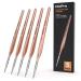 Nicpro Detail Paint Brushes 5 PCS Extra Fine Tip 000 Professional Miniature Painting Artist Set Round 3/0 for Micro Watercolor Oil Acrylic Craft Models Rock Army Paint By Number for Adult Rose Gold