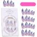 Almond Shaped Fake Nails | Medium Acrylic Fake Stick on Nails Full Rhombus Crystal Fake Nail Kit in 12 Sizes with Glue for Home or Salon - Buy Online on SooperMarket.com