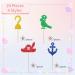 24Pcs Pirate Cupcake Toppers Rudder Nautical Sailing Cupcake Toppers for Boy Colorful Glitter Pirate Cupcake Picks for Baby Shower Pirate Themed Birthday Party Decoration - Buy Online on SooperMarket.com