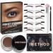 iMethod Eyebrow Stamp and Eyebrow Stencil Kit - Eye Brow Stamping Kit, Brow Stamp Trio Kit, Brow Stencil and Stamp Kit, Brow Eyebrow Kit, Light Brown Color 05 Light Brown