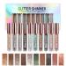 SUMEITANG 10 Colors Liquid Glitter Eyeshadow Set, Metallic Pigments Metals Gloss Sparkling Smokey Eye Looks Shimmer Sparkle Glow Eye Shadow Shiny Makeup Kit Quick-Drying Long Lasting Waterproof 10 Color Gift Set