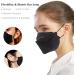 60PCS KF94 Black Disposable Face Masks - Individually Packaged 4-Ply Breathable Fish Mouth Type Mask for Daily Outdoor Use - Adjustable Nose for Comfort - Buy Online on SooperMarket.com