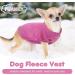 Pink Dog Fleece Vest with Turtleneck for Small Medium Dogs - Winter Jacket with Leash Hole - Buy Online on SooperMarket.com
