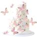 Blumomon 30 pieces 3D butterfly cake topper decorations pink gold edge mixed size butterfly cupcake tops picks wedding baby shower party wedding day birthday party cupcake decoration butterfly-3