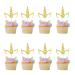 Arthsdite 24Pcs Unicorn Horn Cupcake Toppers Gold Glitter Unicorn Cupcake Picks for Unicorn Theme Baby Shower Birthday Wedding Engagement Party Cake Decorations Supplies - Gold Glitter