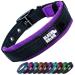 Black Rhino - The Comfort collar super soft neoprene posted dog collar for all dog breeds - highly contaminable adjustable reflective weatherproof (medium purple/black) purple/black medium