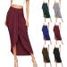 Sanahy Women's Casual Boho Maxi Wrap Skirt in Black | Elastic High Waist | Asymmetrical Slit Design | Perfect for Summer Beach Days - Buy Online on SooperMarket.com