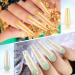 240 Extra Long Aurora Pattern Ballerina Coffin False Nails - Solid Color Full Cover Fake Nails for DIY Nail Salon - Buy Online on SooperMarket.com