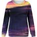Women's Tie Dye Long Sleeve Sweatshirt - Casual Lightweight Pullover Blouse in Purple - Buy Online on SooperMarket.com