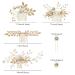 Gold Flower Leaf Wedding Hair Combs & Pins Set - Bridal Hair Accessories - Buy Online on SooperMarket.com