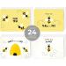 Sweet As Can Bee Thank You Greeting Cards / 24 Baby Shower Note Cards With White Envelopes / 4 Adorable Honeybee Thanks Designs/Made In Canada Yello White Black - Buy Online on SooperMarket.com