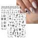 JMEOWIO Spring 3D Nail Art Stickers 9 Sheets Self Adhesive Nail Decals Heart-Shaped Flower Pattern DIY Design Nail Decoration for Women Girls (Black) - Buy Online on SooperMarket.com