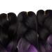 Tess Braids Extensions 60 cm | Jumbo KanCalon Ombre Hair Braids - Black/Purple/Gray - 100g Bundle for Box Braids - Buy Online on SooperMarket.com