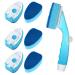 Non Scratch Dishwand Refill with Handle, 6 Heavy Duty Dish Wand Refills, Replacement Sponge Heads Set, Soap Control Dispenser Scrubbers, Dishwashing Scrub Dispensing Brush, Dishwasher Cleaning Tool Blue