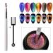 MEET ACROSS 9D Cat Eye Gel Nail Polish Set - Chameleon Magnetic Soak Off UV LED 7 Color Gel with Magnet Stick and Brush - Buy Online on SooperMarket.com