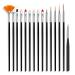 Painter brush set Multifunctional hairbrushes for watercolor-colored oils acrylic and detail painting brushset15-part for NailArt UV gel acrylic onestroke black
