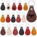 30 Pcs Leather Key Fob Kit for DIY Craft, PU Leather Key Fobs Blanks with Rivets and Key Rings for Laser Engraving Keychain Making Leather Working (Multi Colors)