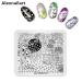 4PCS Nail Art Stamping Plates Set - Christmas Flower Grid Design Stencils with Polish Stamper | Multi-Pattern Nail Art Templates for DIY Manicure - Buy Online on SooperMarket.com