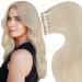 LAAVOO Remy Real Hair Extensions Tape Hellblond Extensions Real Hair Tape Invisible 60cm Tape In Hair Cycle Real Hair Seamless Glatt 50g 20PCs #613 60cm-20PCs 2.4 #613