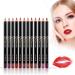 12COLOR/SET Ultrafeiner Matter Lip Liner Deluxe Waterproof Durable Lip Liner Pencil Glatter including Lipiner Pen High -pigmented lipstick