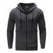 Anime Hoodie for Men, Mens Slim Fit Long Sleeve Lightweight Zip-up Hoodie Sweatshirt with Kanga Pocket Grey Medium