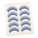 Gogogmee 5 Pairs False Eyelashes Fake Lashes Colored Eyelashes Soft Thick Lashes Soft Light Fake Lash Blue Lashes Rhinestone Eyelashes Cosplay Lashes Fake Eyelashes Fiber