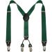 JEMYGINS Mens Suspenders & Bow Tie Set - Dark Green Four Clips & Elastic Back Strap Perfect for Weddings & Formal Events - International Shipping Available - Buy Online on SooperMarket.com