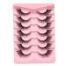 Fake Eyelashes 1 Pack/7 Pairs Fluffy Mink Lashes 3D Natural Look Wispy Eye Lashes Faulse Eyelashes Extension for Eye Makup Mink Lashes Lash Extension False Eyelashes Wispy Eye Lashes