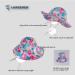 LANGZHEN Tropical Flowers Sun Hat for Toddler Girls | Adjustable Wide Brim Beach Play Hat with Chin Strap | Ages 2-4 Years - Buy Online on SooperMarket.com