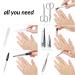 Marqus 7-Piece Manicure Set for Men & Women - Made in Germany Real Leather Etui Patented Glass Files for Hand & Foot Care - Black - Buy Online on SooperMarket.com