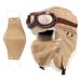 Peicees Trapper Aviator Hat and Goggles Costume Accessories Bomber Trooper Ushanka Hat Cap with Fur Ear Flap Z_mask+khaki Hat+cooper Frame/Clear Lens