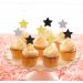 120 Pcs Star Cupcake Toppers Happy New Year Glitter Black Gold and Silver Star Cake Topper Picks Toothpick Toppers New Year Photo Props for New Year Party Supplies (Star) - Buy Online on SooperMarket.com