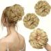 PORSMEER 2pc Messy Hair Buns Extensions Blonde Curly Wavy Scrunchies for Women Girls - Large Synthetic Updo Chignons 24/613 - Buy Online on SooperMarket.com