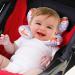 Baby Car Seat Travel Neck Pillow - Infant Head Support Cushion for Stroller & Car Seat - Cute Cartoon Design - Soft U-shaped Protector Pillow - 1pc Fox + 1pc Star - Buy Online on SooperMarket.com