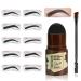 Eyebrow Stamp Stencil Kit One Step Brow Stamp Shaping Kit Eyebrow Brush Waterproof Long Lasting Eyebrow Makeup Definer With 10 Style Stencil Hairline Brow Powder (Black)