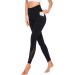 Persit Women's Sports Leggings with Pockets - Opaque Long Sports Pants with Mesh Inserts 38 Black