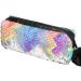 Phogary sparkle cosmetic bag mermaid spiral reversible sequin wearable double color students m ppchen for girls women handbag wallet silver pink