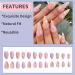 Nude Rainbow Clouds Press on Nails - Medium | Fake Nails for Women & Girls | Pink Full Cover Tips for Spring & Summer Salon - Buy Online on SooperMarket.com