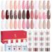 Lavender Violets 20 PCS Fast-Dry Dip-Powder-Nail Kit Skin Pink Gentel Glittery Nude French Nail Dipping Powder Set With Base Activator Top Coat Brush Saver Starter Kit Glossy & Matte Manicure M962 Gentle Skin Pink French Colours