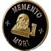 Memento Mori Medallion Black Gold Skull Hourglass Remember You Must Die Coin