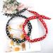 Set of 2 Polka Dot Hair Bands for Girls and Women - Retro 50s Style Bandana - Vintage Adjustable Christmas Headband in Soft Cotton (Red Black) - Buy Online on SooperMarket.com