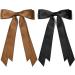 2PCS Silky Satin Hair Bows Hair Clip Black Hair Ribbon Ponytail Holder Accessories Slides Metal Clips Hair Bow for Women Girls Toddlers Teens Kids (Black+Coffee) - Buy Online on SooperMarket.com