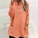 Womens Plus Size Teddy Fleece Hooded Jumper | Soft Double Fleece Hoodie with Pocket | V Neck Pullover Top for Winter | Orange Lounge Sweatshirt - Buy Online on SooperMarket.com