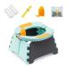 YUNHECAM Toddler Portable Potty Training Seat for Kids Baby Foldable Toilet Child Travel Potty in Car Camping Potty Chair Seat for Indoor Outdoor, with 60 Disposable Bags Blue
