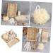 PLAFOPE 3-Piece Bath Flower Set with Rectangular Basket and Body Scrubber - Body Cleaning Kit with Loofah - 30x20cmx3pcs - Buy Online on SooperMarket.com
