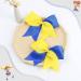2PCS Oaoleer 8 Jumbo Cheer Bows with Tails, Yellow/Blue - Ideal for Girls Teen Softball Cheerleader Outfits - Buy Online on SooperMarket.com