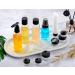 Toureal 15-Piece Empty Travel Bottles Set | Leather Travel Size Containers for Cosmetics (Max. 100ml) - Perfect for Airplane Use (Transparent) - Buy Online on SooperMarket.com
