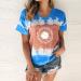 Women's T-Shirt Summer Women's Blouse Short Sleeve Floral Print T-Shirt Clothing Woman Basic Shirt Pullover Crew Neck Clothes T-Shirt Tops Casual Plain Tops Women's Blouse Blue M - Buy Online on SooperMarket.com